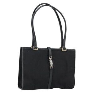 Authentic GUCCI Jackie Shoulder Bag Nylon Black Silver 002 1073 3444